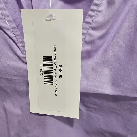 AVARA Lavender Ruffle-Trim Puff Sleeve Blouse - Picture 3 of 4